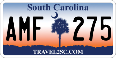 SC license plate AMF275