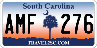SC license plate AMF276