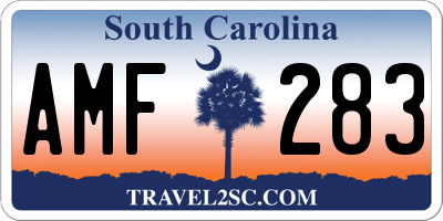 SC license plate AMF283
