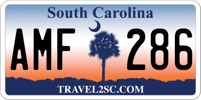 SC license plate AMF286