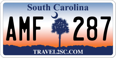 SC license plate AMF287