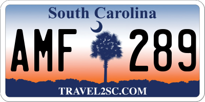 SC license plate AMF289