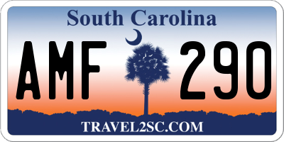 SC license plate AMF290