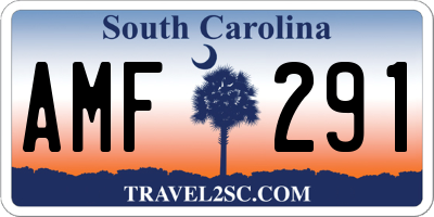 SC license plate AMF291