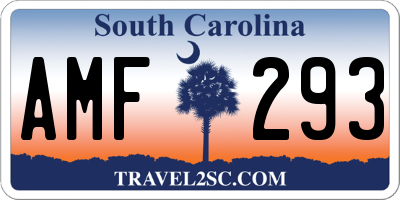 SC license plate AMF293