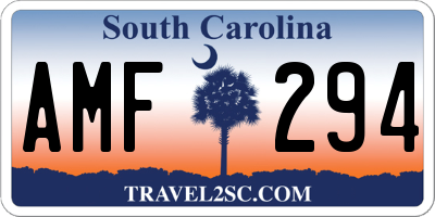 SC license plate AMF294