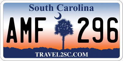 SC license plate AMF296