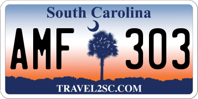 SC license plate AMF303