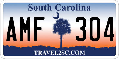 SC license plate AMF304