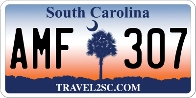 SC license plate AMF307