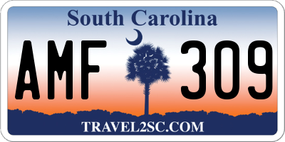 SC license plate AMF309