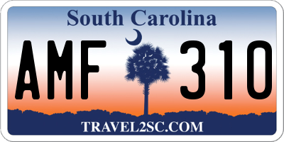 SC license plate AMF310