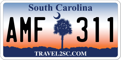 SC license plate AMF311