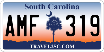SC license plate AMF319