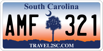 SC license plate AMF321