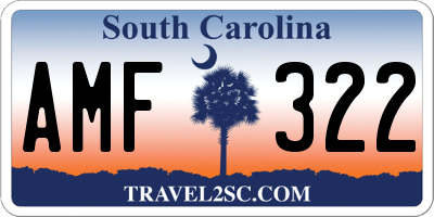 SC license plate AMF322