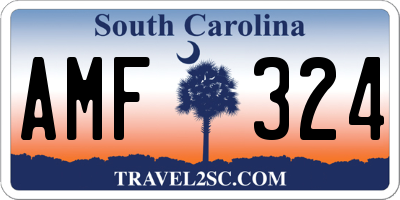 SC license plate AMF324