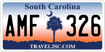 SC license plate AMF326