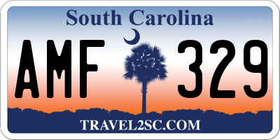 SC license plate AMF329