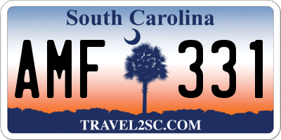 SC license plate AMF331