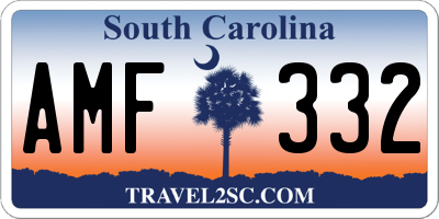 SC license plate AMF332
