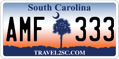 SC license plate AMF333