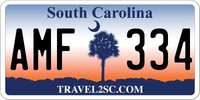 SC license plate AMF334