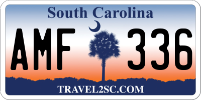 SC license plate AMF336