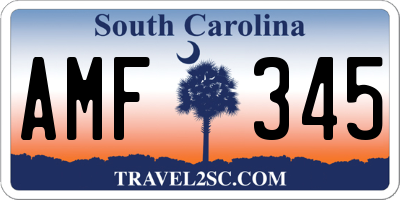 SC license plate AMF345