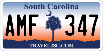SC license plate AMF347