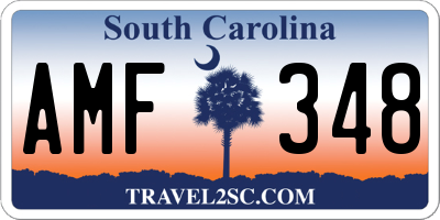 SC license plate AMF348