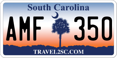SC license plate AMF350