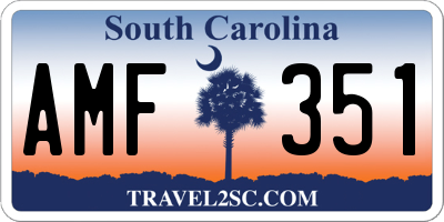 SC license plate AMF351