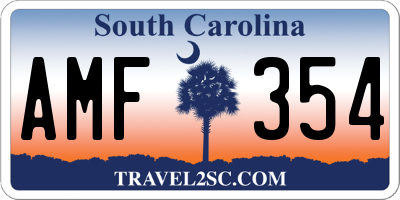 SC license plate AMF354