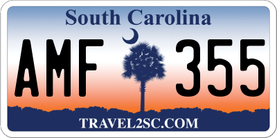 SC license plate AMF355