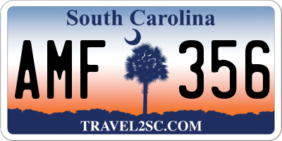 SC license plate AMF356