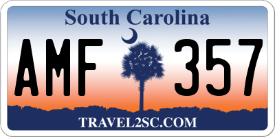 SC license plate AMF357