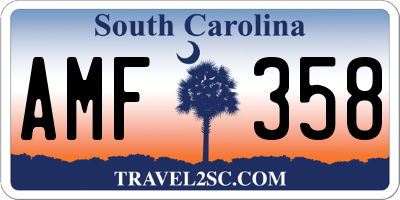 SC license plate AMF358