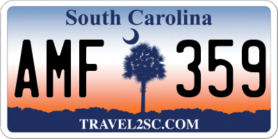 SC license plate AMF359