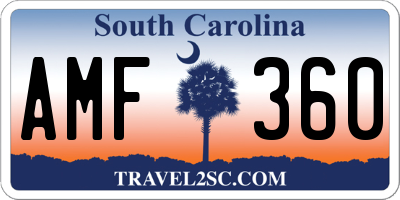 SC license plate AMF360
