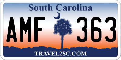 SC license plate AMF363