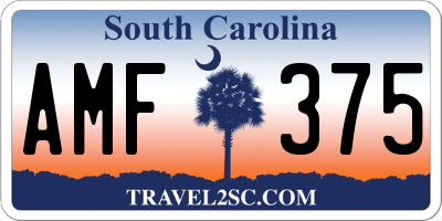 SC license plate AMF375