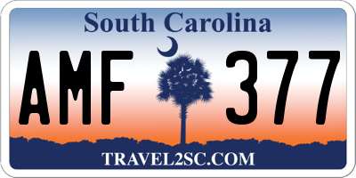 SC license plate AMF377