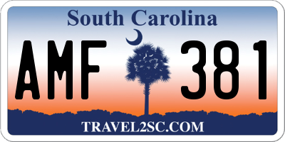 SC license plate AMF381