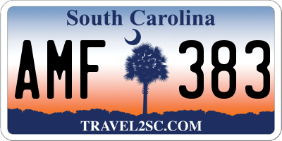 SC license plate AMF383