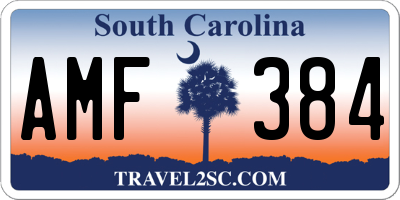 SC license plate AMF384