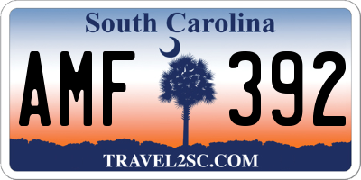 SC license plate AMF392