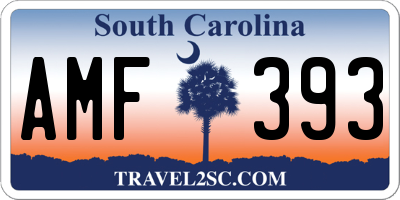 SC license plate AMF393
