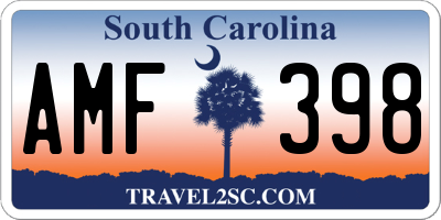 SC license plate AMF398