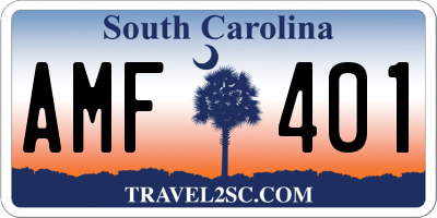 SC license plate AMF401